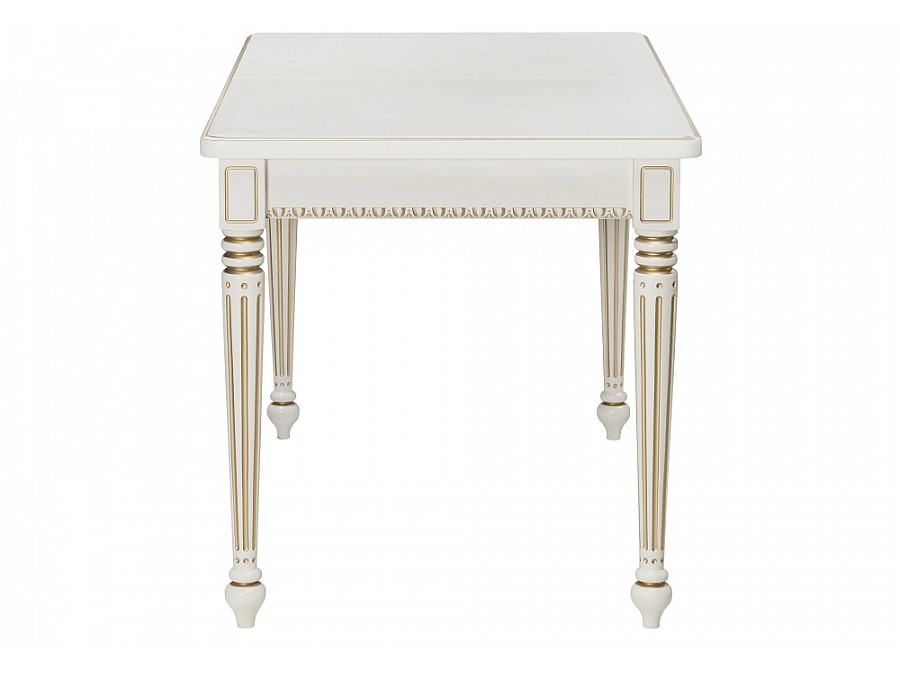 Стол деревянный Леджер слоновая кость / патина золото