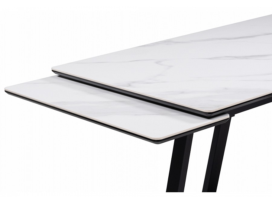 Памелла 140(200)х80х75 белый мрамор snow white / черный