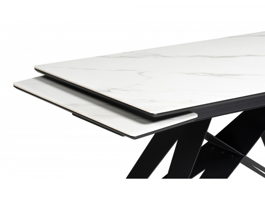 Блэкберн 160(220)х89 белый мрамор snow white / черный