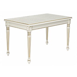 Стол деревянный Леджер слоновая кость / золото