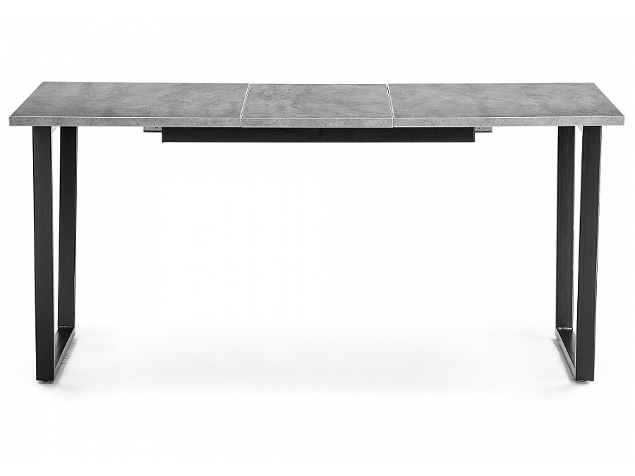 Стол деревянный раскладной Лота Лофт 120(160)х75х75 25 мм черный матовый / бетон