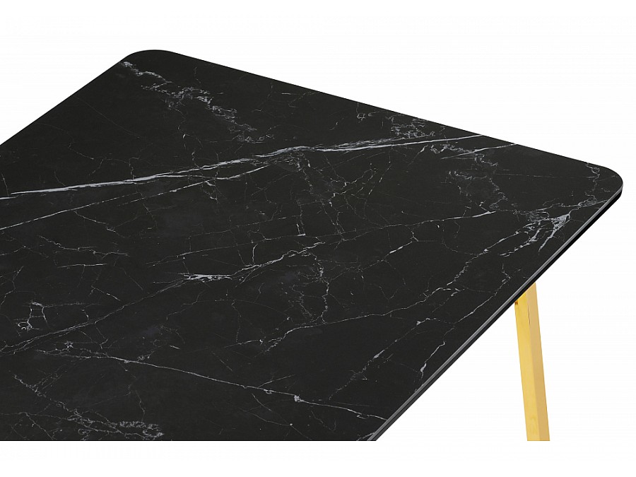 Керамический стол Селена 1 160х90 черный мрамор / золото