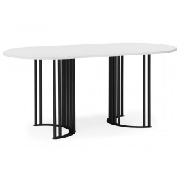 Хьюго О 160 х 90 белая шагрень пленка / черные ноги