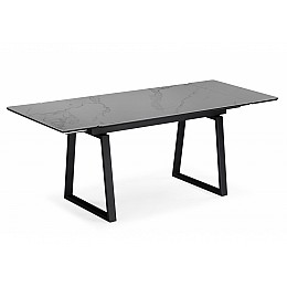 Керамический стол Джек 140(200)х80 серый мрамор larka grey / черный