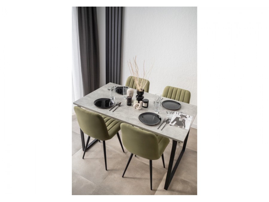 Лиман 140 х 80 бетон светлый / черный матовый