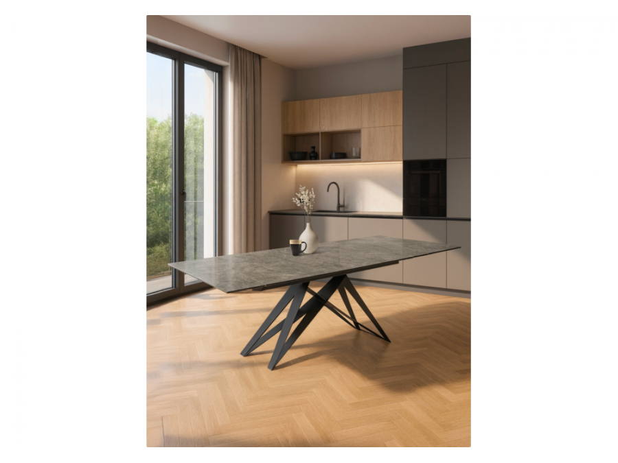 Блэкберн 160(220)х89 серый мрамор baolai / черный