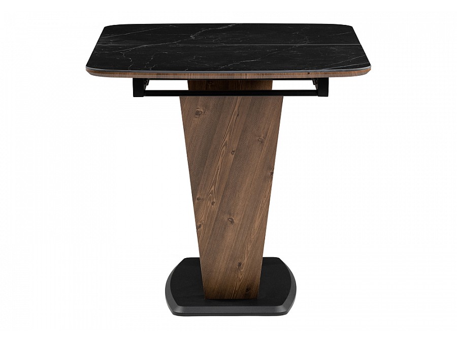 Керамический стол Петир 120(160)х80х75 черный мрамор / орех / черный