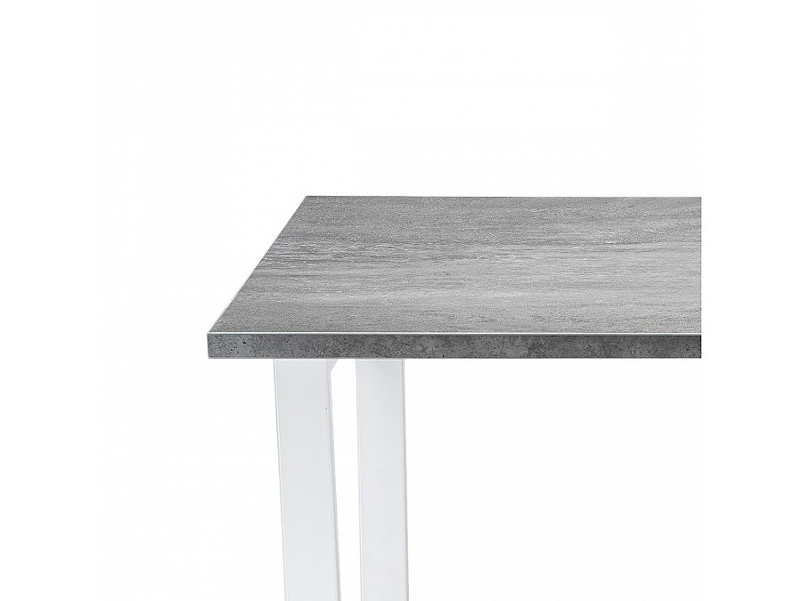 Стол деревянный Лота Лофт 140х80х75 25 мм бетон / белый матовый