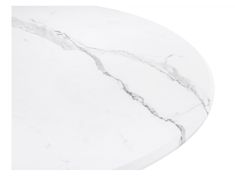 Стол деревянный Абилин 90х76 мрамор белый / белый матовый