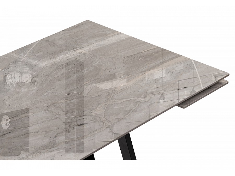 Керамический стол Силлем 120(180)х80х77 dyna fantasico grey / черный