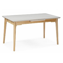 Halmar 140(180)x80 белый спеченный камень / светлое дерево