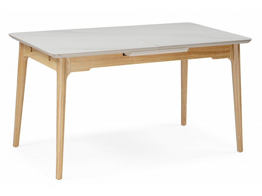 Halmar 140(180)x80 белый спеченный камень / светлое дерево