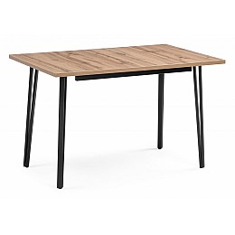 Стол деревянный раскладной Денвер Лофт 120 25 мм дуб вотан / черный матовый