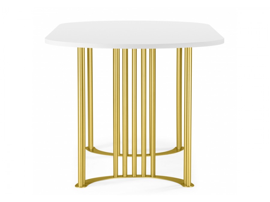 Хьюго О 200 х 90 белая шагрень пленка / золотые ноги