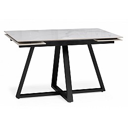 Керамический стол Силлем 120(180)х80х77 statuario cara / черный