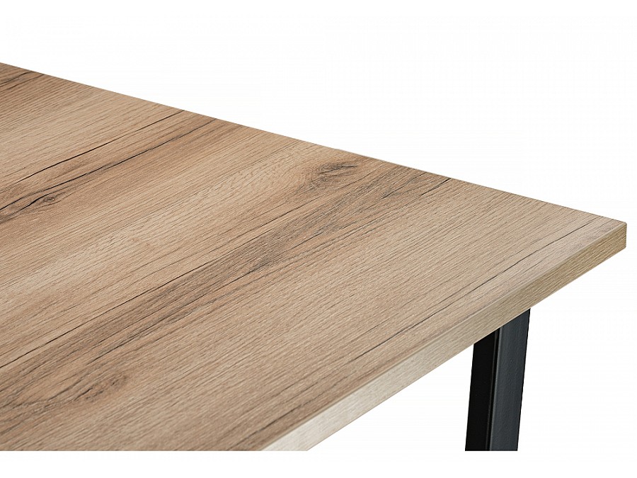 Стол деревянный Лота Лофт 140х80х75 25 мм дуб делано светлый / черный матовый