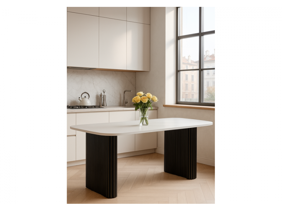 Бавария B 200 х 90 белая пленка шагрень / черный