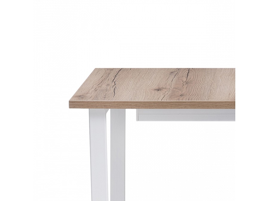 Стол деревянный Лота Лофт 120(160)х75х75 25 мм дуб делано светлый / матовый белый