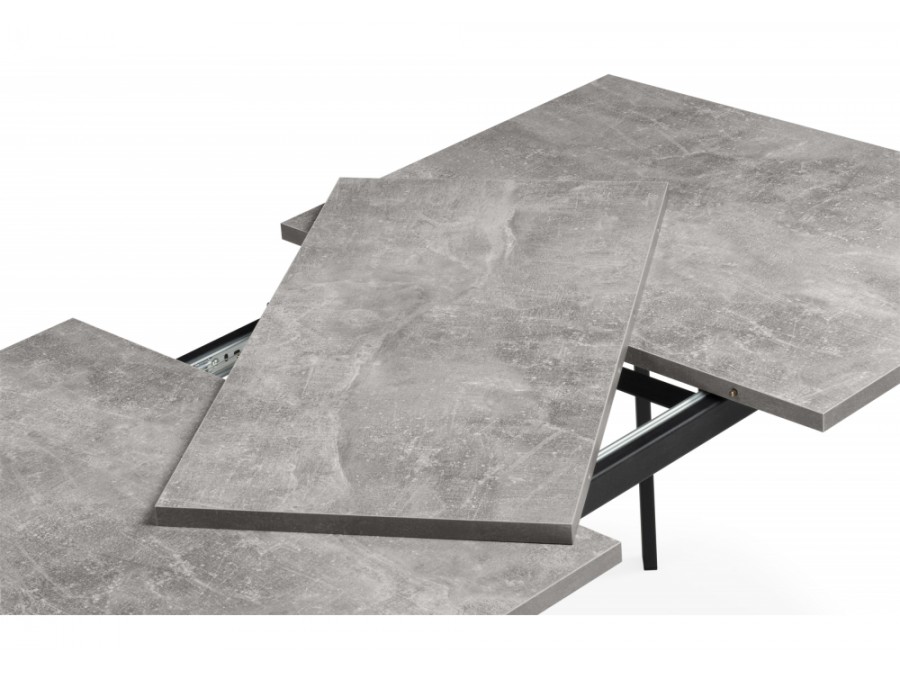 Кортни 117 (157) x 77 бетон светлый / черный матовый