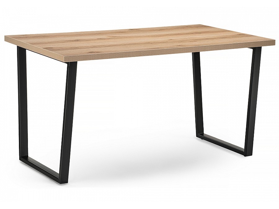 Стол деревянный Лота Лофт 140х80х75 25 мм дуб делано светлый / черный матовый