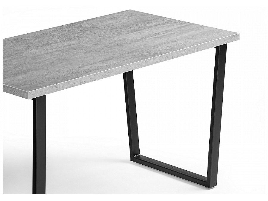 Стол деревянный Лота Лофт 140х80х75 25 мм черный матовый / бетон