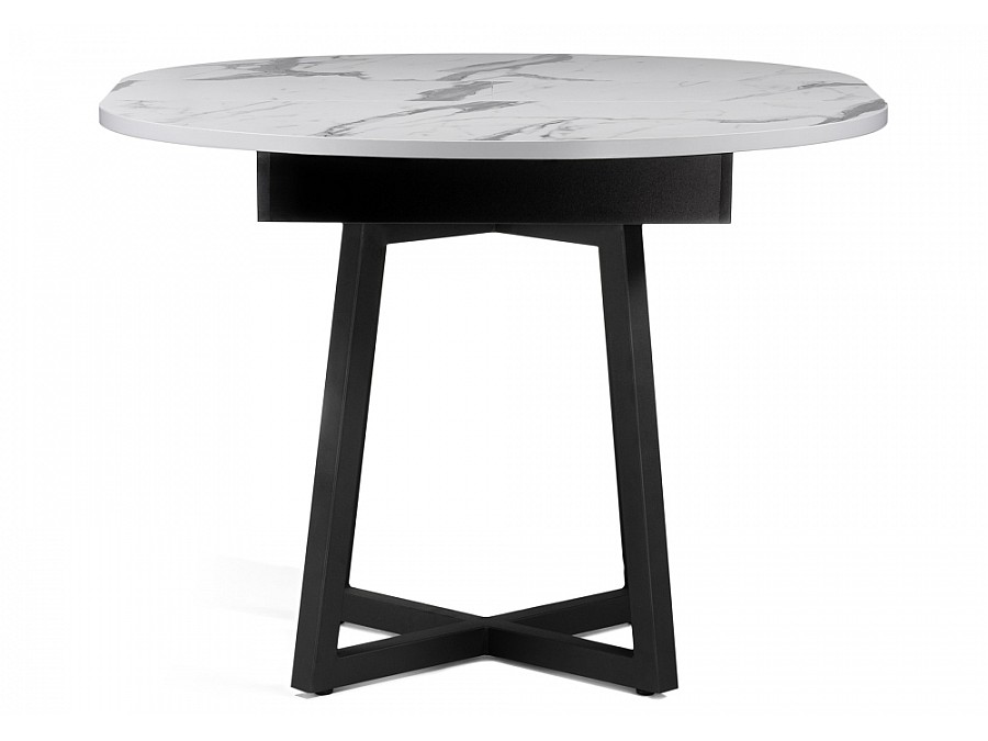 Стол деревянный Регна 100(130)х100х75 черный / белый