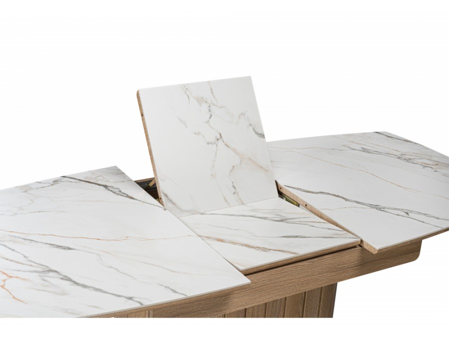 Люмен 140(180)х80 белый с прожилками gilt white / дуб американский