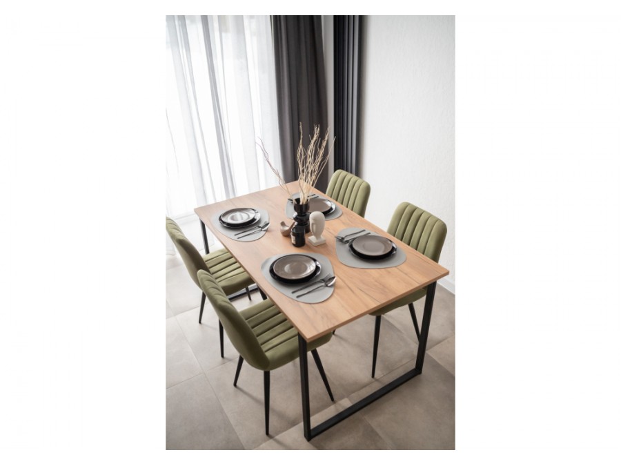 Лиман 140 х 80 дуб крафт золотой / черный матовый