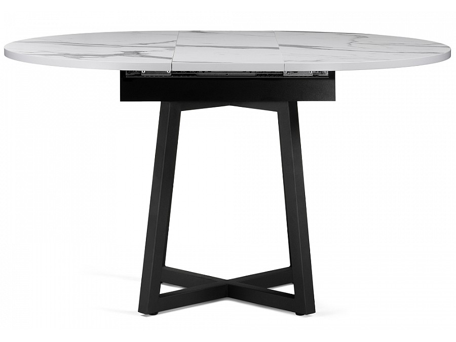 Стол деревянный Регна 100(130)х100х75 черный / белый