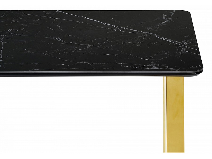 Керамический стол Селена 1 160х90 черный мрамор / золото