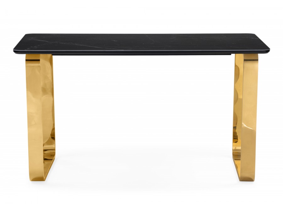 Керамический стол Селена 4 140х80 черный мрамор / золото