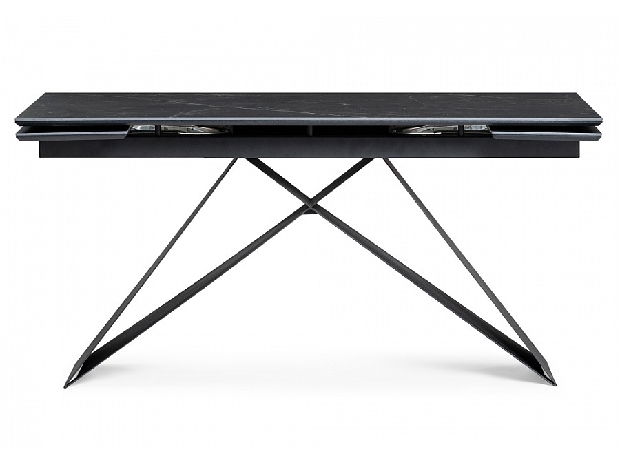 Керамический стол Ноттингем 160(220)х90х77 черный мрамор / черный