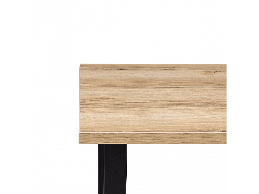 Стол деревянный Лота Лофт 120х74х75 25 мм дуб вотан / матовый черный