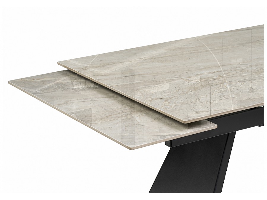 Керамический стол Хорсборо 140(200)х80х79 dyna fantasico grey / черный