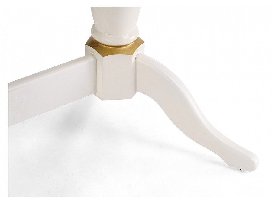 Стол деревянный Кантри 120(160)х80х75 слоновая кость с золотой патиной