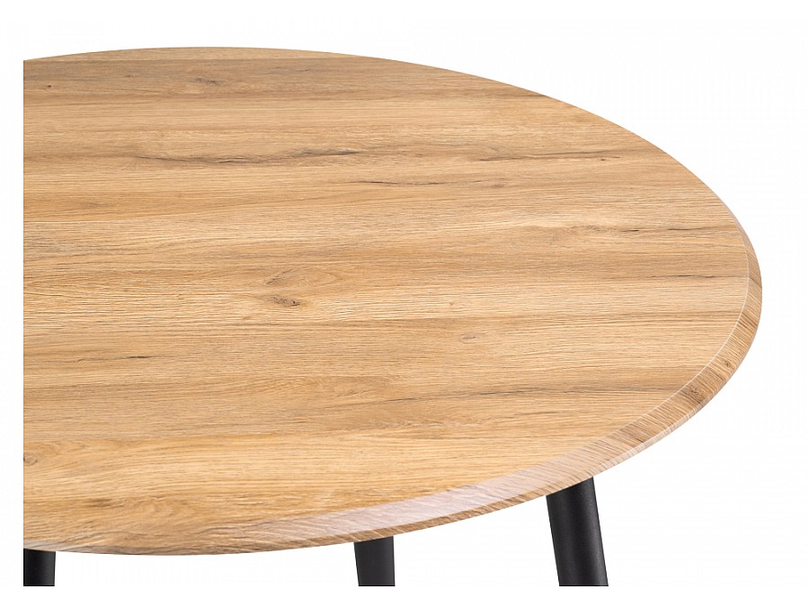 Стол деревянный Абилин 90 дуб вотан / черный матовый