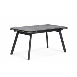 Керамический стол Норман 140(200)х80 серый мрамор larka grey / черный