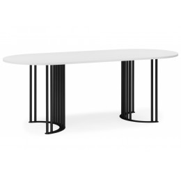 Хьюго О 200 х 90 белая шагрень пленка / черные ноги