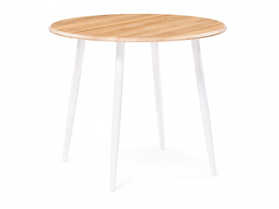 Стол деревянный Абилин 90 дуб вотан / белый матовый