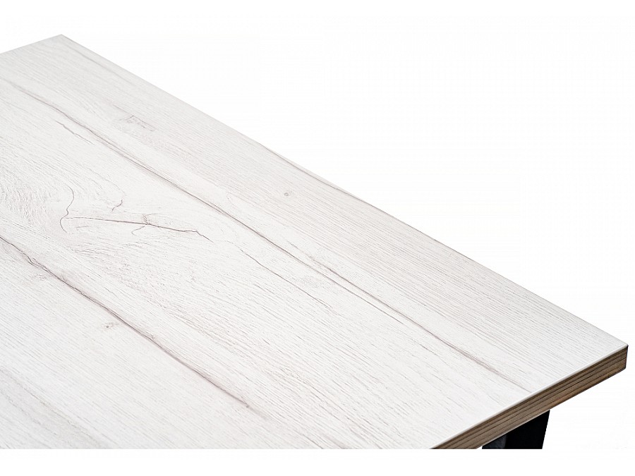 Стол деревянный раскладной Лота Лофт 120(160)х75х75 25 мм черный матовый / юта