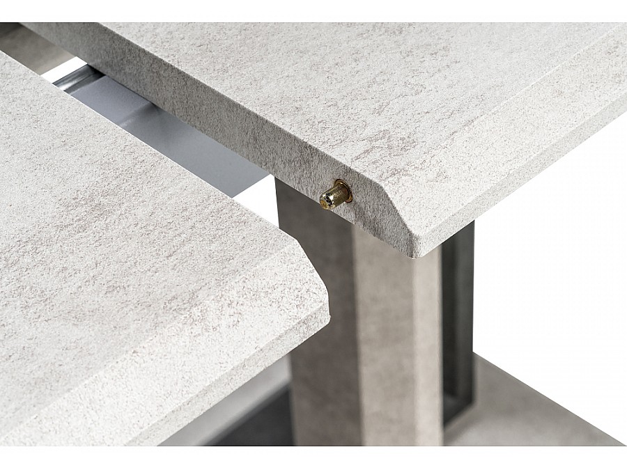 Стол деревянный Санса 120(160)х80х76 камень темный / камень светлый