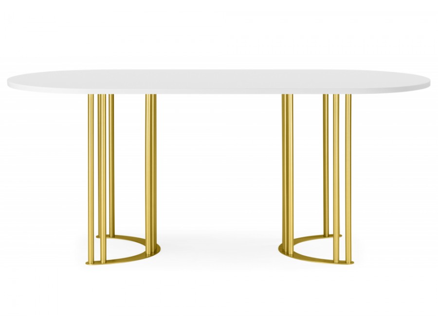 Хьюго О 200 х 90 белая шагрень пленка / золотые ноги