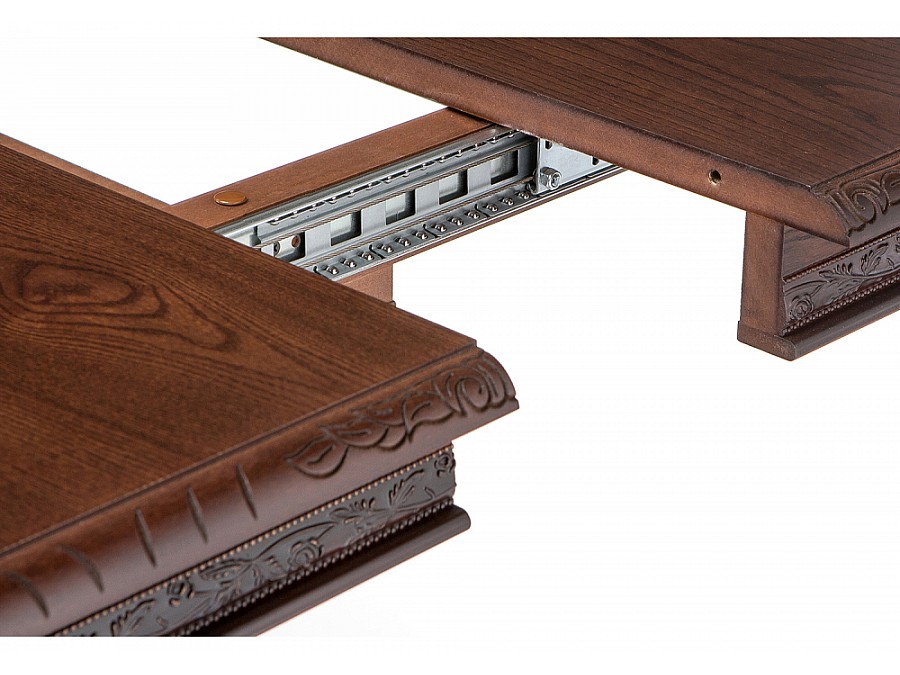 Стол деревянный Кантри 160(200-240)х107х78 орех с коричневой патиной