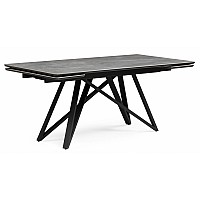 Керамический стол Вилсон 160(220)х89 серый мрамор larka grey / черный