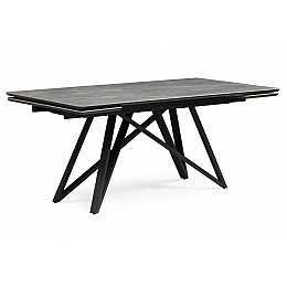 Керамический стол Вилсон 160(220)х89 серый мрамор larka grey / черный