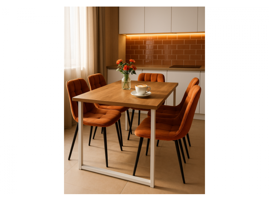 Лиман 117 x 77 дуб крафт золотой / белый матовый