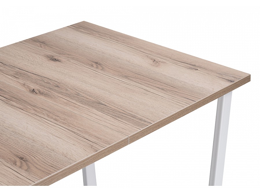 Стол деревянный Лота Лофт 120(160)х75х75 25 мм дуб делано светлый / матовый белый