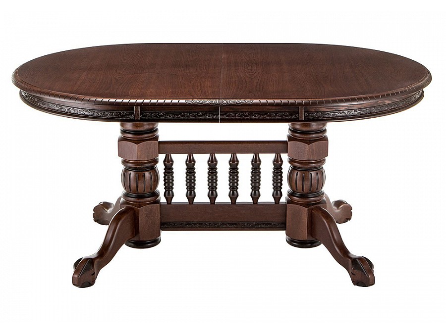 Стол деревянный Кантри 160(200-240)х107х78 орех с коричневой патиной