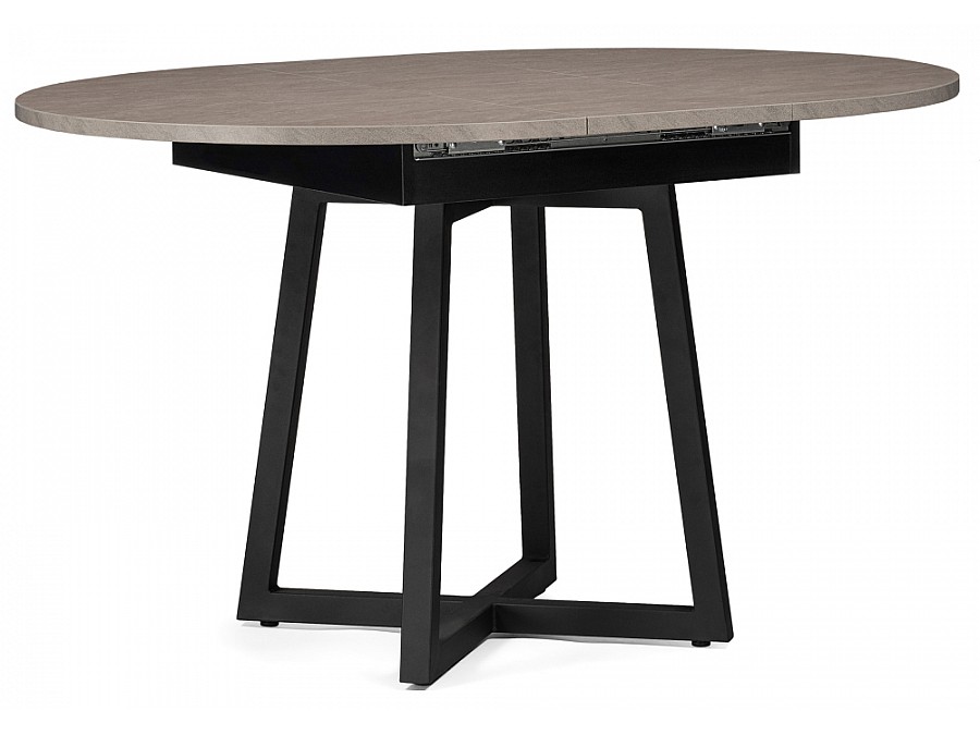 Стол деревянный Регна 100(130)х100х75 черный / бежевый