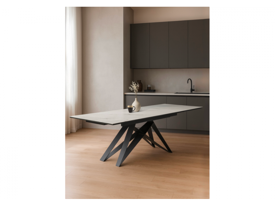 Блэкберн 160(220)х89 белый мрамор snow white / черный